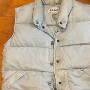 L.L.Bean Pale Gray Quilted Puffer Vest